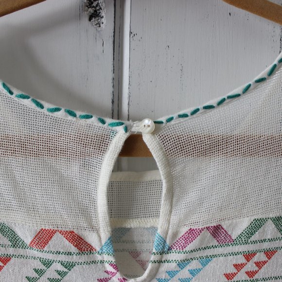 FREE PEOPLE OFF WHITE BABY DOLL TOP WI/EMBROIDERY - Picture 8 of 10